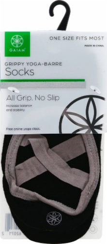 Gaiam Yoga-Barre Socks - Black/Grey Perspective: front