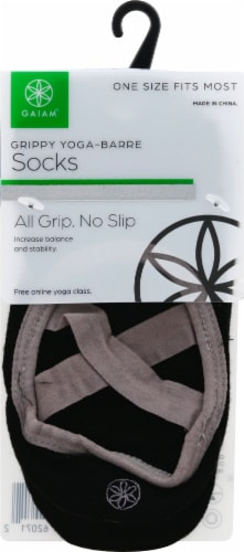 Gaiam Yoga-Barre Socks - Black/Grey, M/L - Kroger