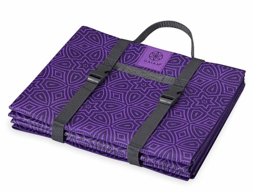 Fred Meyer Gaiam On The Go Foldable Yoga Mat Purple 1 Ct