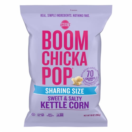 Angie's Boomchickapop Sweet And Salty Kettle Corn Popcorn Gluten Free Perspective: front