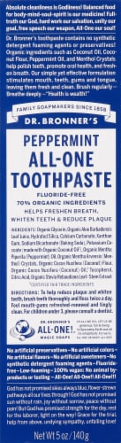 Dr. Bronner's Peppermint All-One Toothpaste Perspective: front