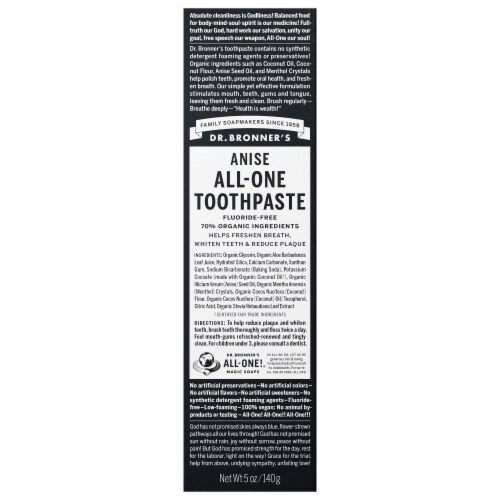 Dr. Bronner's Anise All-One Toothpaste Perspective: front