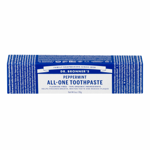 Dr. Bronner's Peppermint All-One Toothpaste Perspective: front