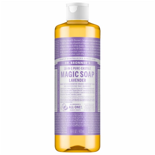 Dr. Bronner's 18-in-1 Hemp Lavender Pure-Castile Liquid Soap Perspective: front