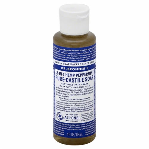 Dr. Bronner's Magic Peppermint Castile Liquid Soap Perspective: front