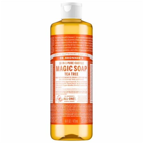 Dr. Bronner's Magic Tea Tree Castile Liquid Soap Perspective: front