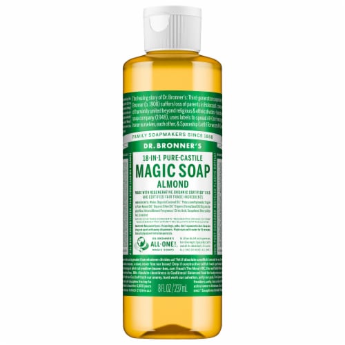 Dr. Bronner's Hemp Almond Pure Castile Soap Perspective: front