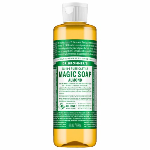 Dr. Bronner's Hemp Almond Pure Castile Soap Perspective: front
