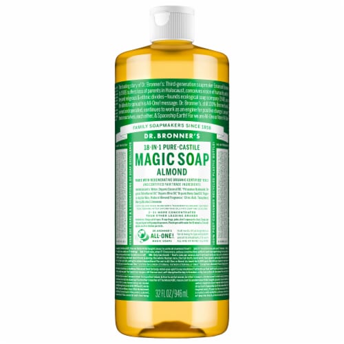 Dr. Bronner's 18-in-1 Hemp Almond Pure-Castile Liquid Soap Perspective: front