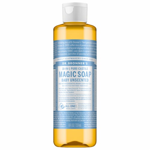 Dr. Bronner's 18-in-1 Hemp Baby Unscented Pure-Castile Liquid Soap Perspective: front