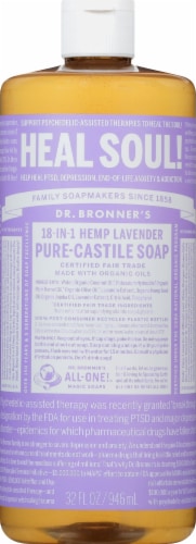 Dr. Bronner's 18-in-1 Hemp Lavender Pure-Castile Liquid Soap Perspective: front