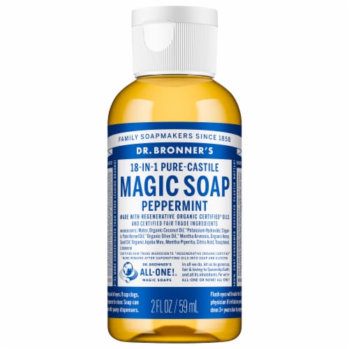 Dr Bronner's 18-in-1 Hemp Peppermint Pure-Castile Liquid Soap Perspective: front