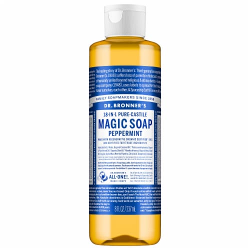 Dr. Bronner's Organic Castile & Peppermint Soap Perspective: front