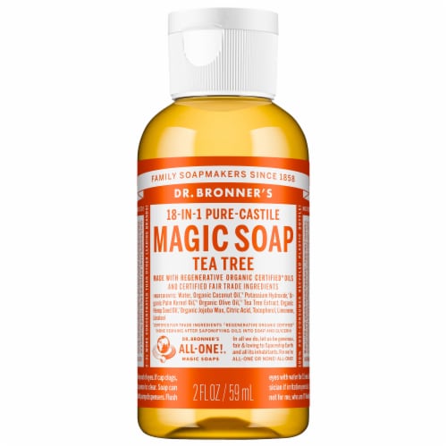 Dr. Bronner's Magic Soaps 18-in-1 Hemp Tea Tree Pure-Castile Liquid Soap Perspective: front