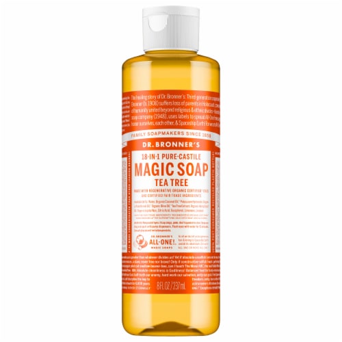Dr. Bronner's Tea Tree Castille Liquid Soap Perspective: front