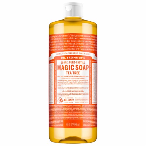 Dr. Bronner's Hemp Tea Tree Castile Liquid Soap Perspective: front