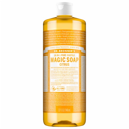 Dr. Bronner's Heal Earth! 18-in-1 Hemp Citrus Pure-Castile Liquid Soap Perspective: front
