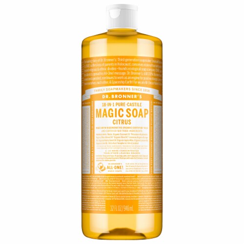 Dr. Bronner's Heal Earth! 18-in-1 Hemp Citrus Pure-Castile Liquid Soap Perspective: front