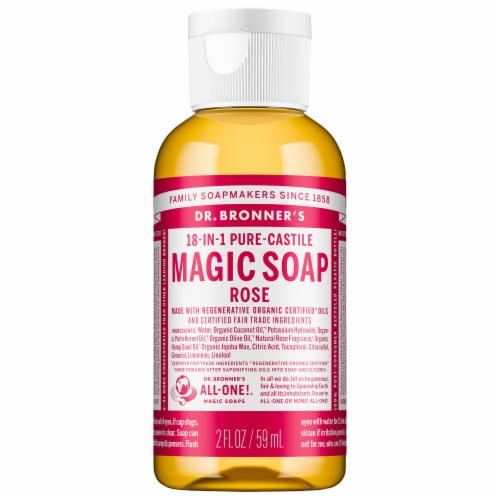 Dr. Bronner's Magic Soaps 18-in-1 Hemp Rose Pure-Castile Liquid Soap Perspective: front