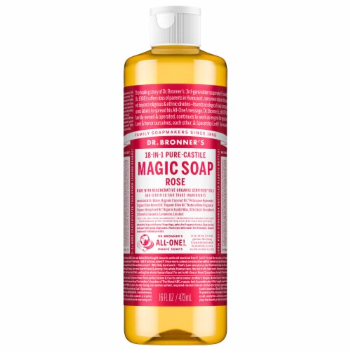Dr. Bronner's 18-in-1 Hemp Rose Pure Castile Soap Perspective: front