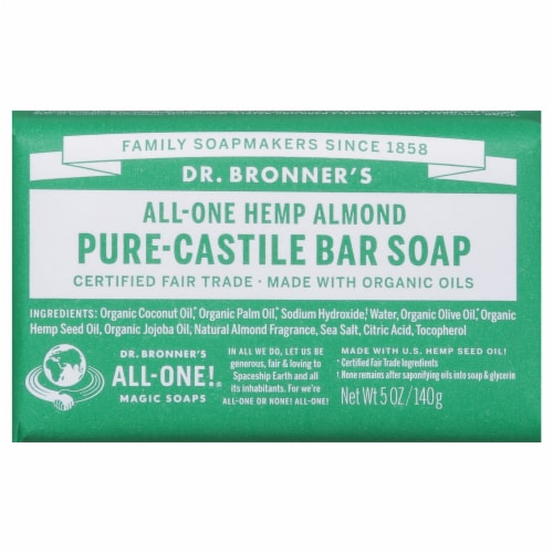 Dr Bronners Bar Soap, All-One Hemp Peppermint - 5 oz