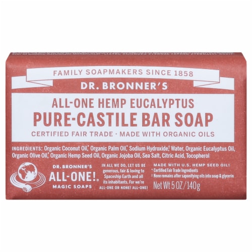 Dr Bronners Bar Soap, All-One Hemp Peppermint - 5 oz