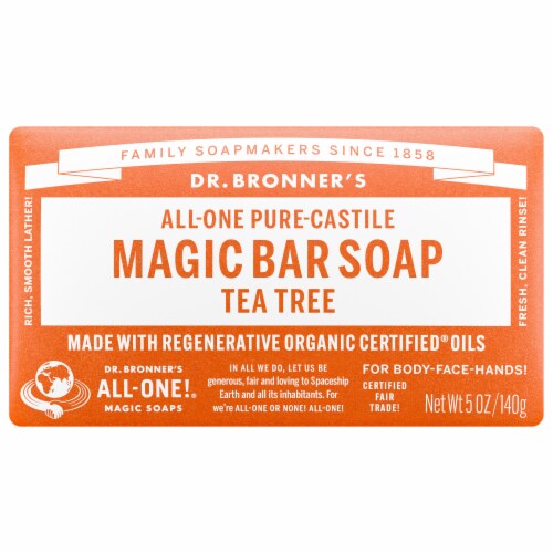 Dr. Bronner's All-One® Bar Soap Hemp Tea Tree Perspective: front