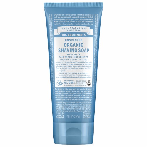 Dr. Bronner's Magic Unscented Organic Shaving Gel Smooth & Moisturizing Perspective: front