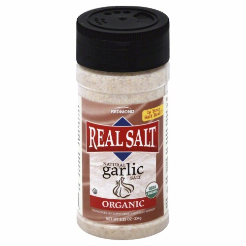 Redmond Real Salt Natural Organic Garlic Salt Perspective: front