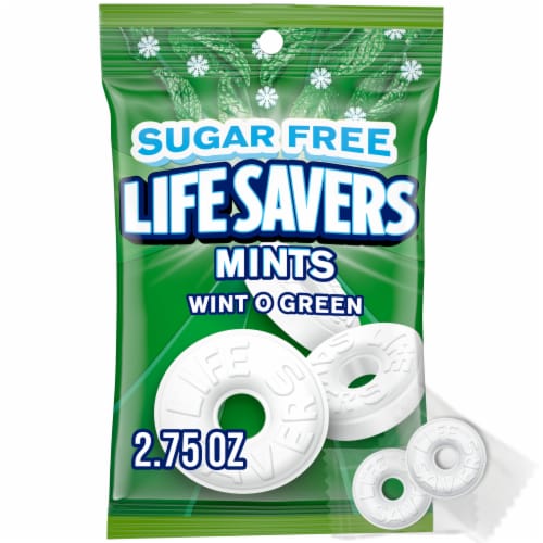 LIFE SAVERS Wint O Green Sugarfree Mints Candy Bag Perspective: front