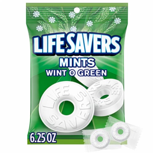 Life Savers Wint-O-Green Breath Mints Hard Candy Bag Perspective: front