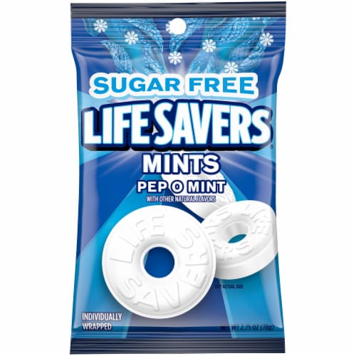 Life Savers Pep O Mint Sugar Free Breath Mints Hard Candy Perspective: front