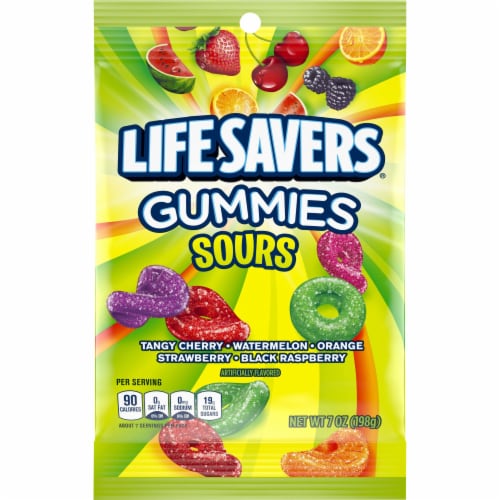Life Savers Sour Gummy Candy Bag Perspective: front