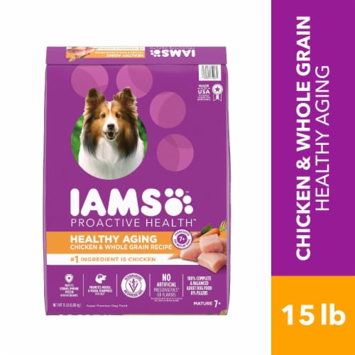 Iams Proactive Health Healthy Aging Dry Senior Dog Food Real Chicken Flavor Perspective: front