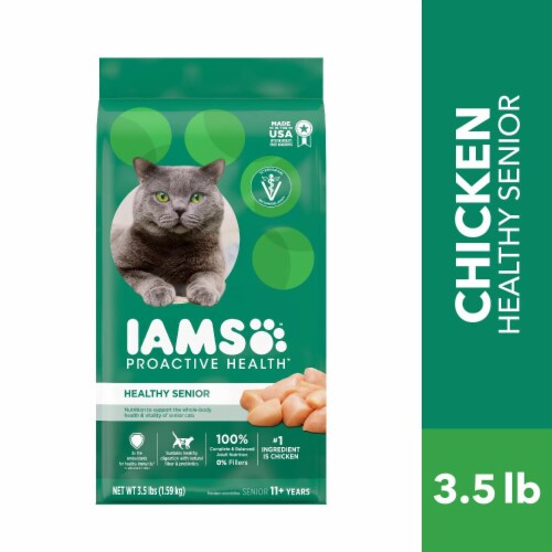 Iams Proactive Health Healthy Senior Dry Cat Food Chicken Perspective: front