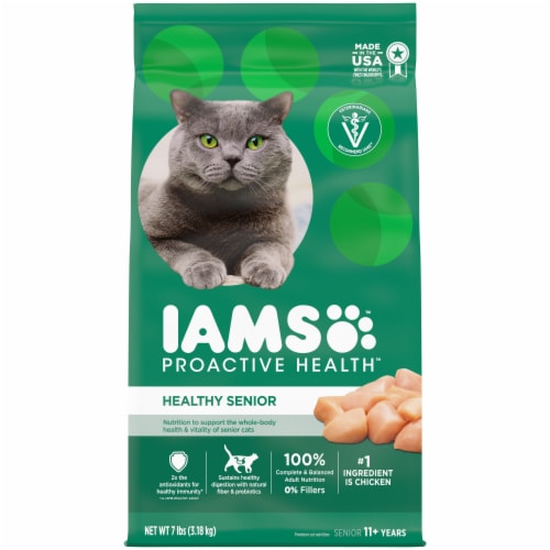 IAMS ProActive Health Healthy Senior with Chicken Dry Cat Food Perspective: front