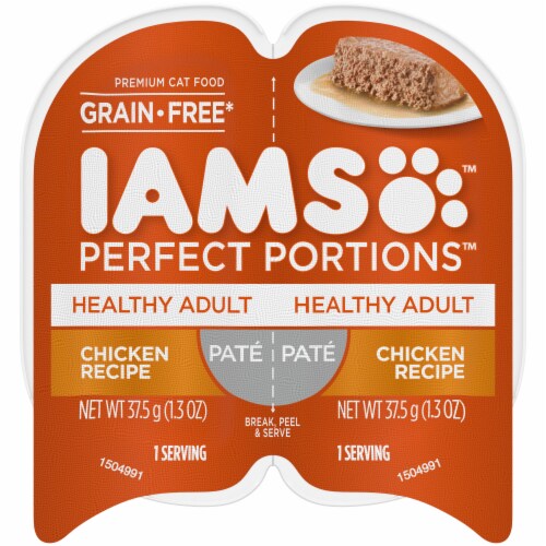 IAMS™ Perfect Portions™ Grain Free Pate Chicken Recipe Adult Wet Cat Food Twin Pack Perspective: front