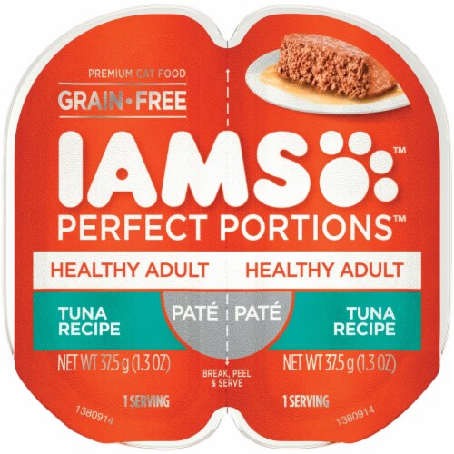 IAMS™ Perfect Portions™ Grain Free Pate Tuna Recipe Adult Wet Cat Food Twin Pack Perspective: front