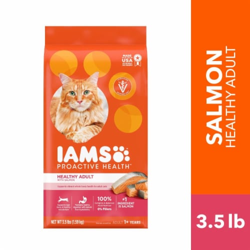 Iams Proactive Health Healthy Adult Dry Cat Food Salmon Perspective: front