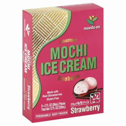 Maeda-en Strawberry Mochi Ice Cream Bonbons Perspective: front