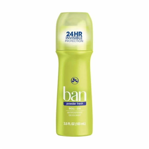 Ban Powder Fresh Roll-On Antiperspirant and Deodorant Perspective: front