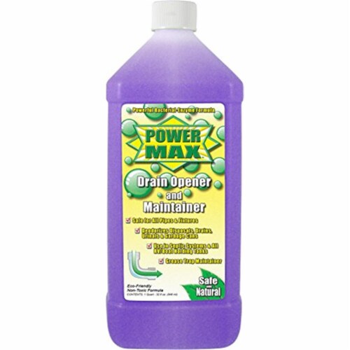 OP Products V11001 32 oz Power Max Safe Drain Opener & Maintainer Perspective: front