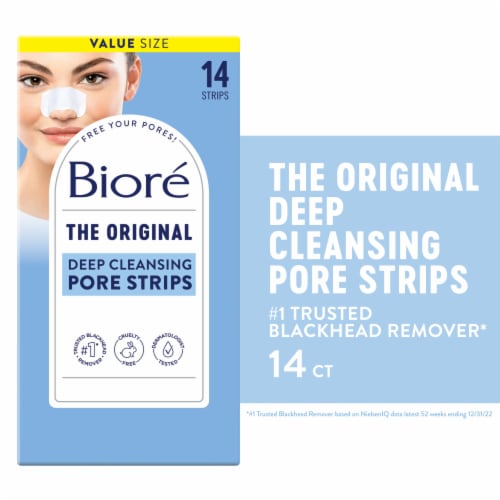 Biore The Original Deep Cleansing Pore Strips, Nose Strips for Blackhead Removal Perspective: front