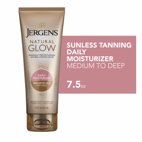 Jergens Natural Glow Natural Glow Daily Moisturizer Lotion, Medium to Deep Skin, Self Tanner Perspective: front