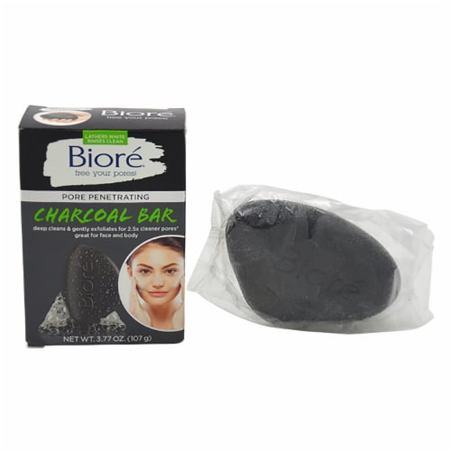 Biore® Pore Penetrating Charcoal Cleansing Bar Perspective: front
