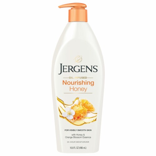 Jergens Nourishing Honey with Orange Blossom Essence Dry Skin Moisturizer Perspective: front
