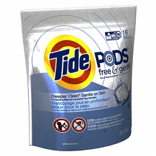 Tide 89885 16 Count Free & Gentle HE Laundry Pod Perspective: front