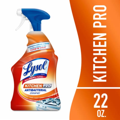 Lysol® Kitchen Pro Antibacterial Cleaner Spray Perspective: front