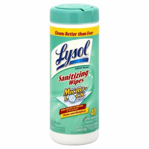 Lysol Citrus Wipes Perspective: front