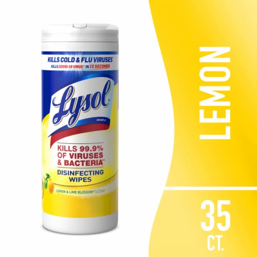 Lysol Multi-Surface Antibacterial Lemon and Lime Blossom Cleaning Disinfectant Wipes Perspective: front